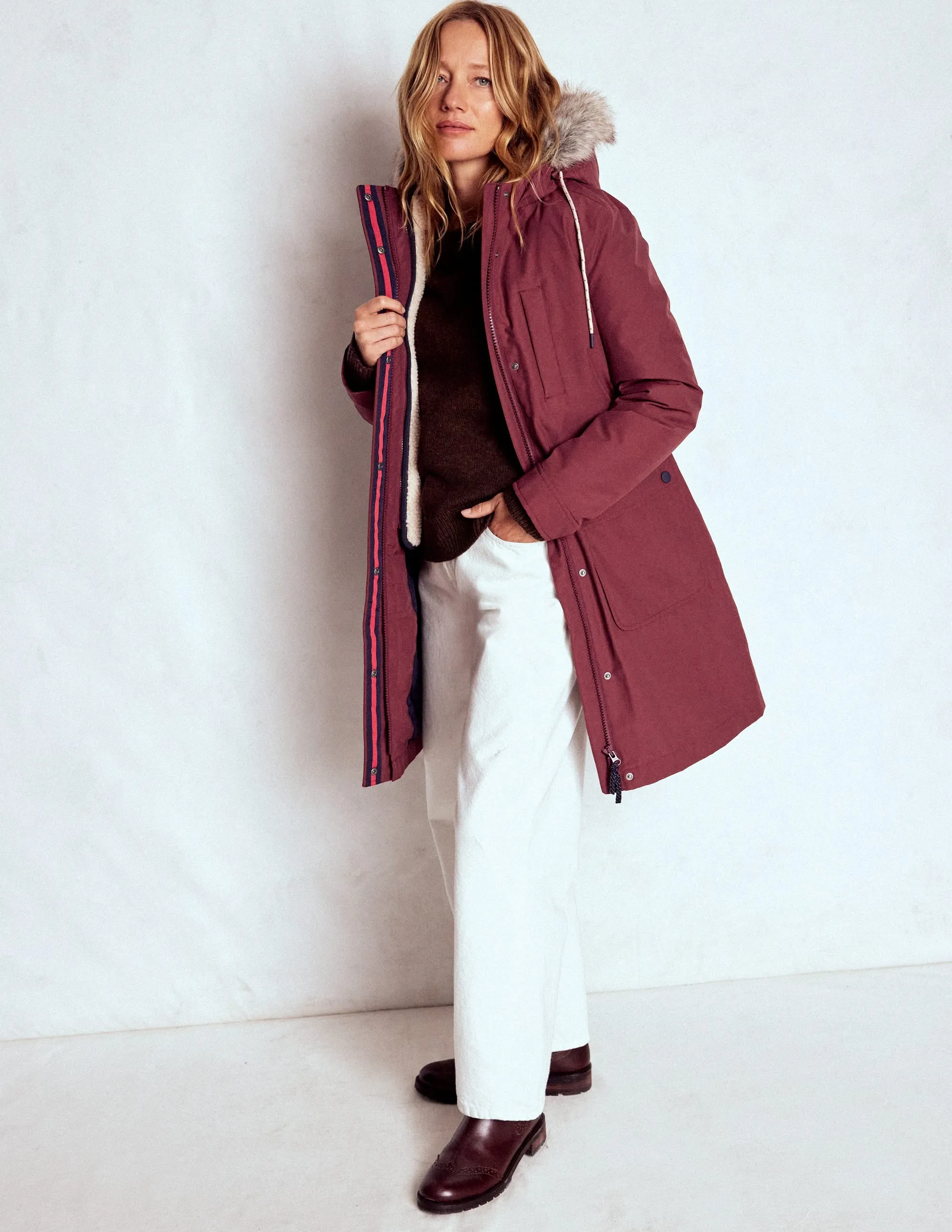 4-In-1 Hooded Parka-Chestnut, Dijon, Pop Pansy MeshLinedVents Athletic Tailored Fit