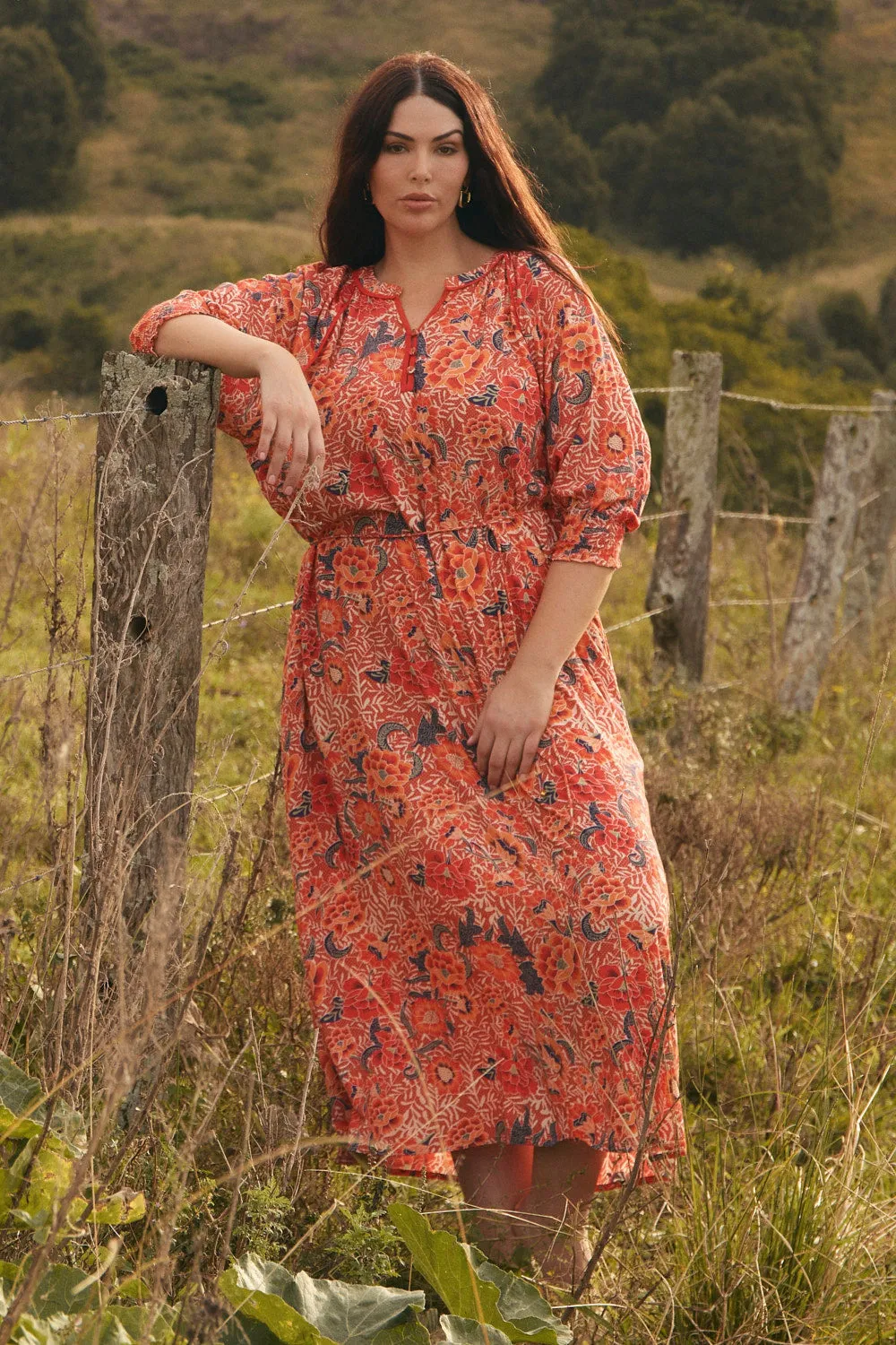 Robin Tunic Dress in Crimson Haze Chilly Weather Layer