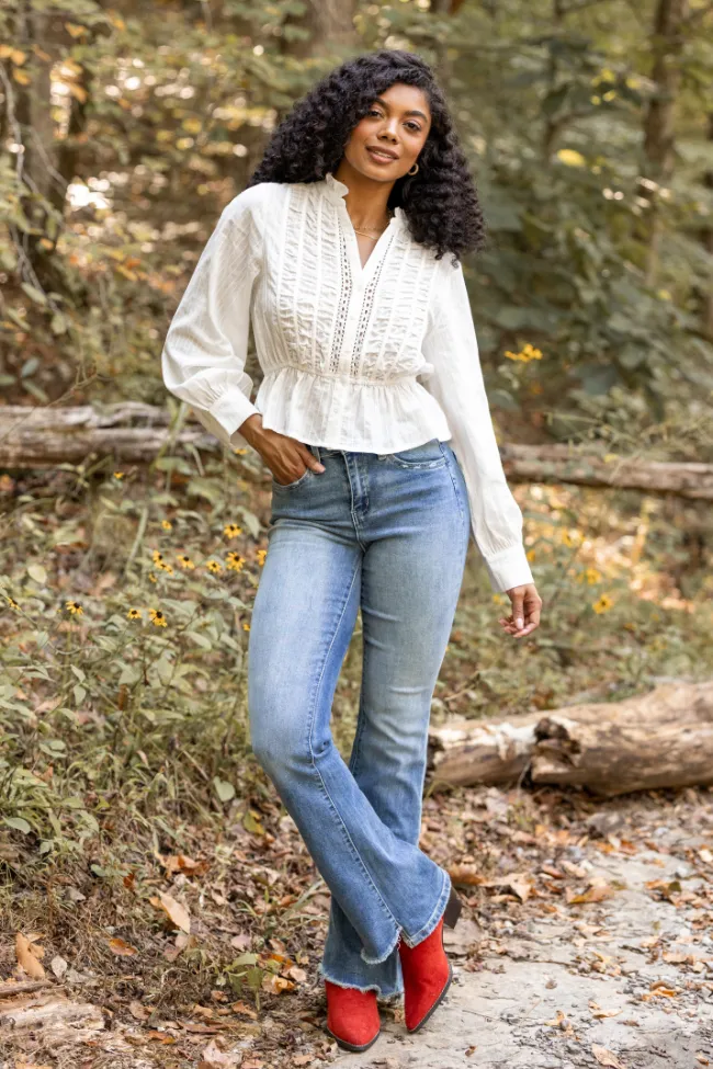 Layered Look NonSlipTrims Abby Lou White Long Sleeve Blouse