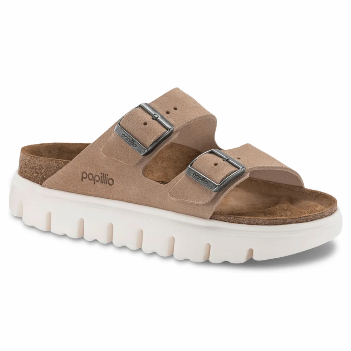 Birkenstock Women's Arizona Chunky Warm Sand Suede Soft outsole