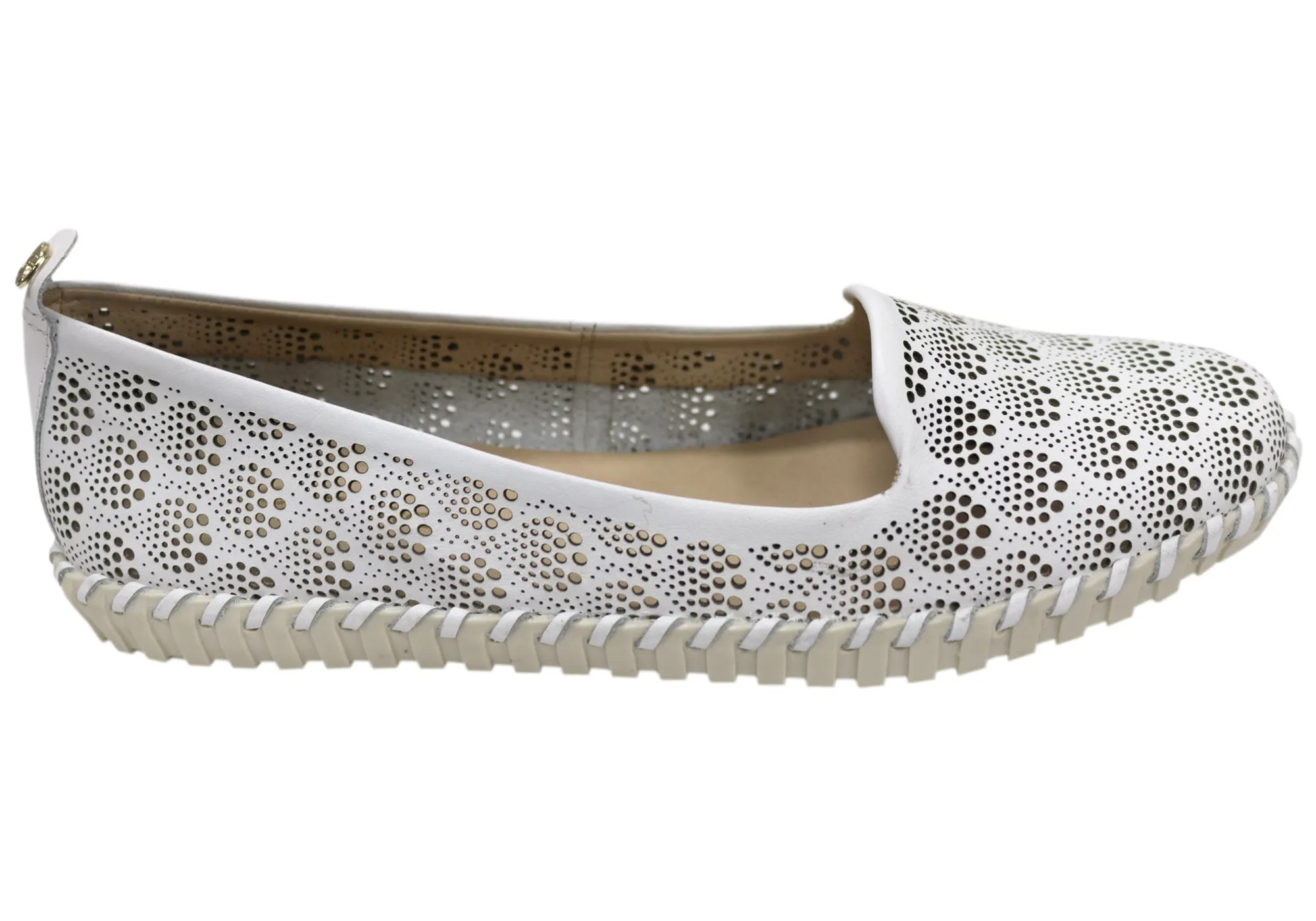 Bottero Jesabel Womens Comfortable Leather Flats Shoes Made In Brazil Drop Step