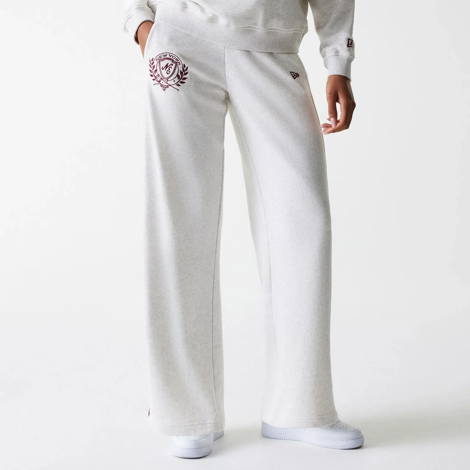 Comfort Wear Snag Free Fabric Womens New Era Pastel Grey Straight Leg Joggers