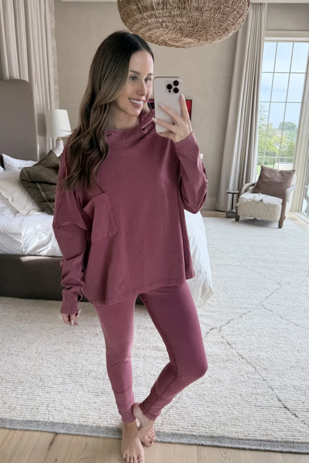 ReinforcedKnees Breathable Stretch Fabric Lexi Claret Oversized Hoodie Set Emily Fauver X Pink Lily