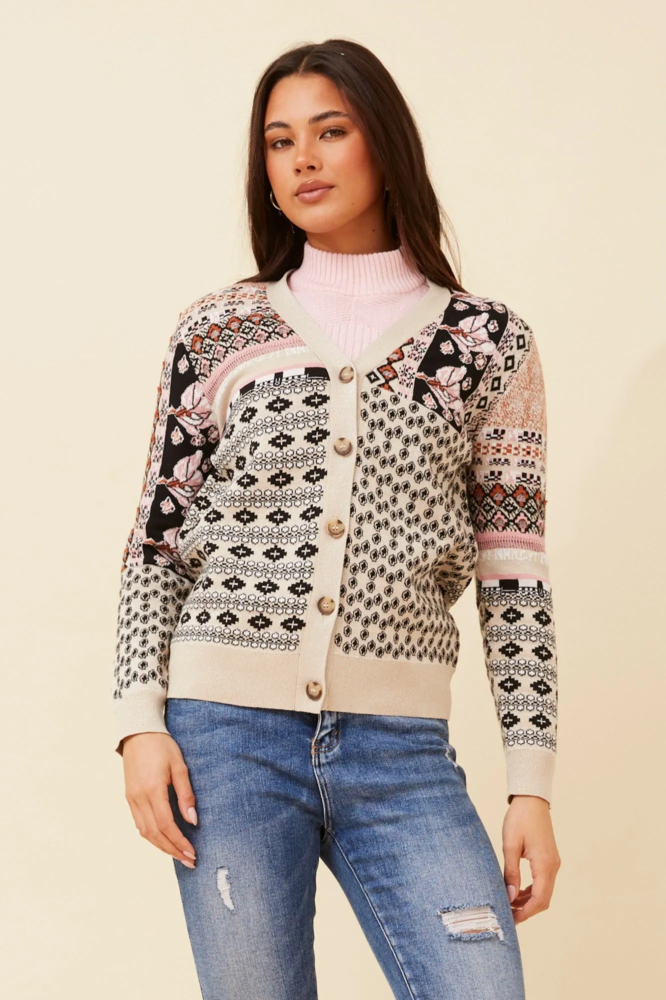 ADEEVA ABSTRACT PRINT CARDIGAN Convertible Silhouette NonRestrictive Movement Design