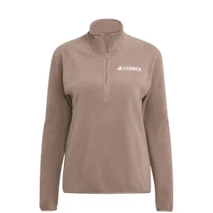 Overlock Stitching Lightweight Gear Adidas Terrex Womens MT Halfzip Fleece Trace Brown