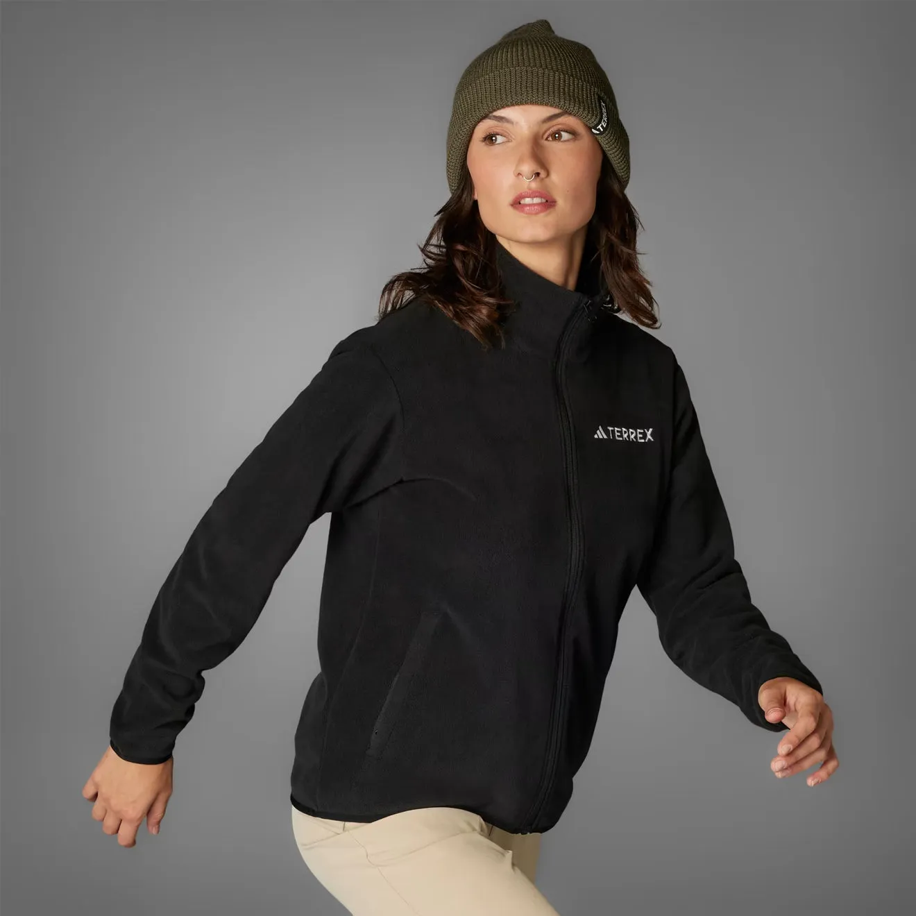 Adidas Terrex Womens Multi Essentials Full-Zip Fleece Jacket Black Smooth Shell