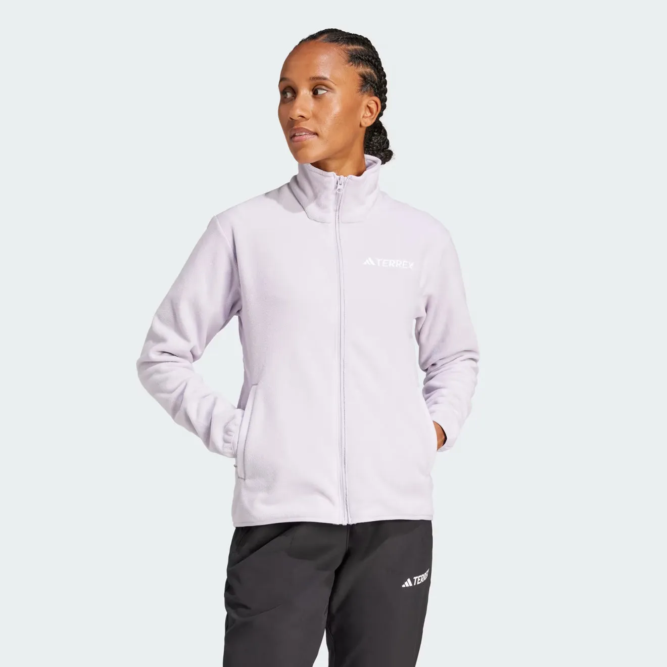 Adidas Terrex Womens Multi Essentials Full-Zip Fleece Jacket Sildaw Lightweight Comfort Cold Days