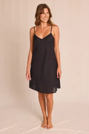 Relaxing Style Light Touch Adrift Cotton Slip in Black