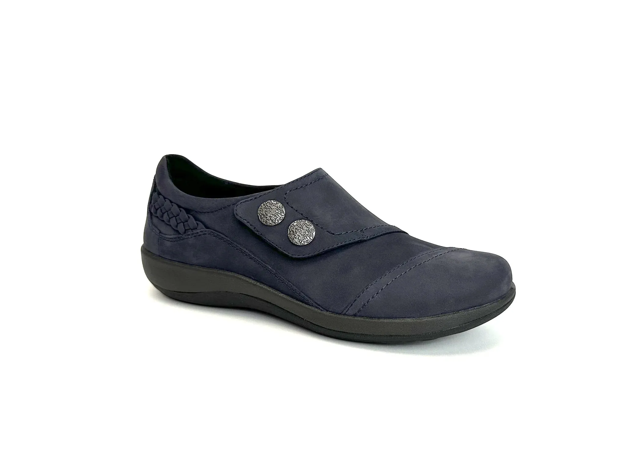 Aetrex Karina Monk Strap Navy DM505 Run Free Wool Warm