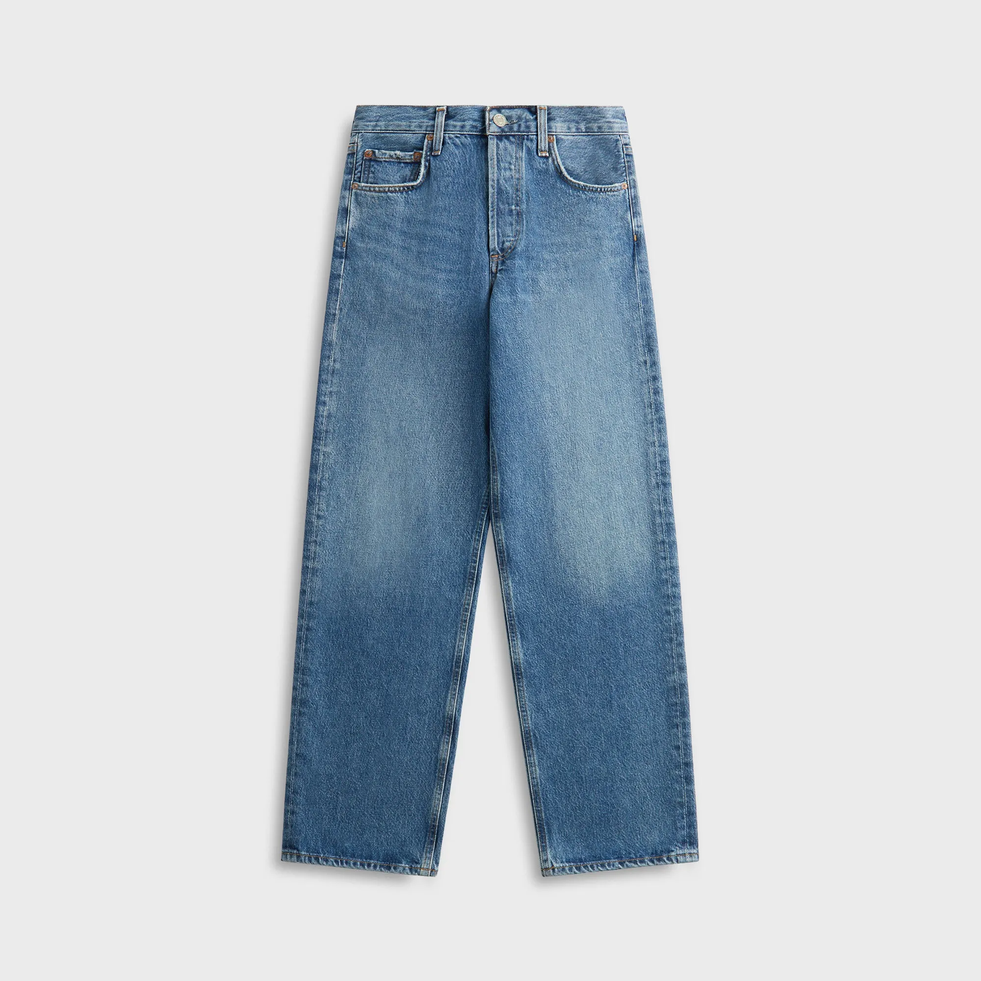 Athlete Fit Holiday Vibes Stretch Minimalist Agolde V-Waist Baggy Jean - Cascade