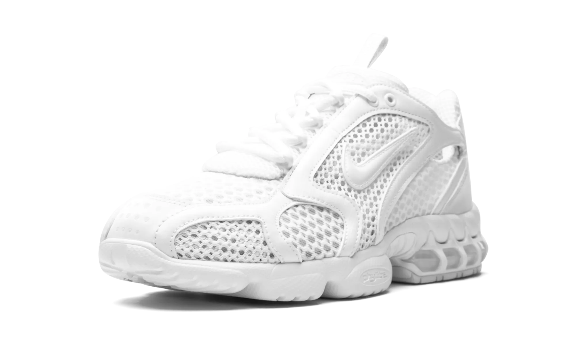 Air Zoom Spiridon Cage 2 "Triple White" running with dog shoes