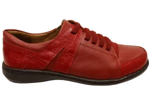 Opananken Valley Womens Comfortable Brazilian Leather Shoes Orange Pop