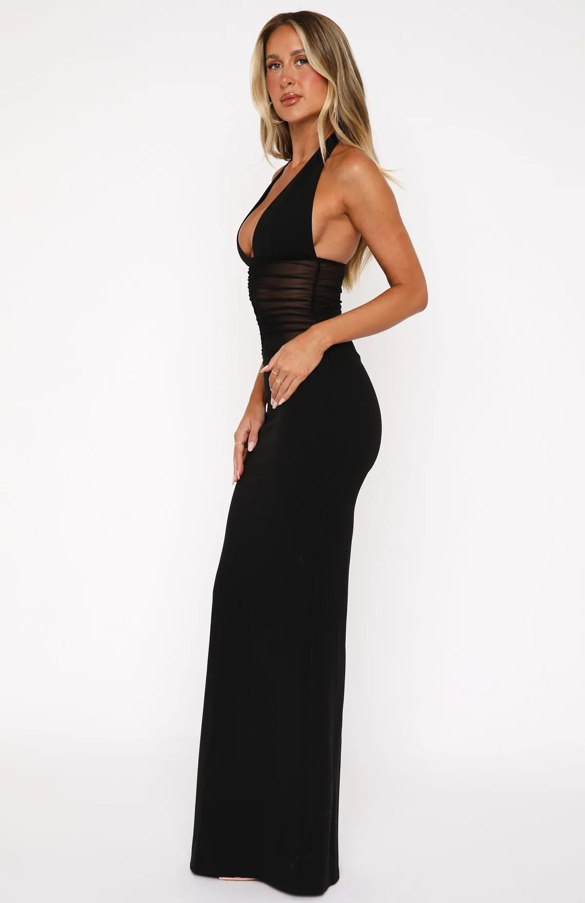 All My Love Maxi Dress Black Velvet-Edge BreathableLining