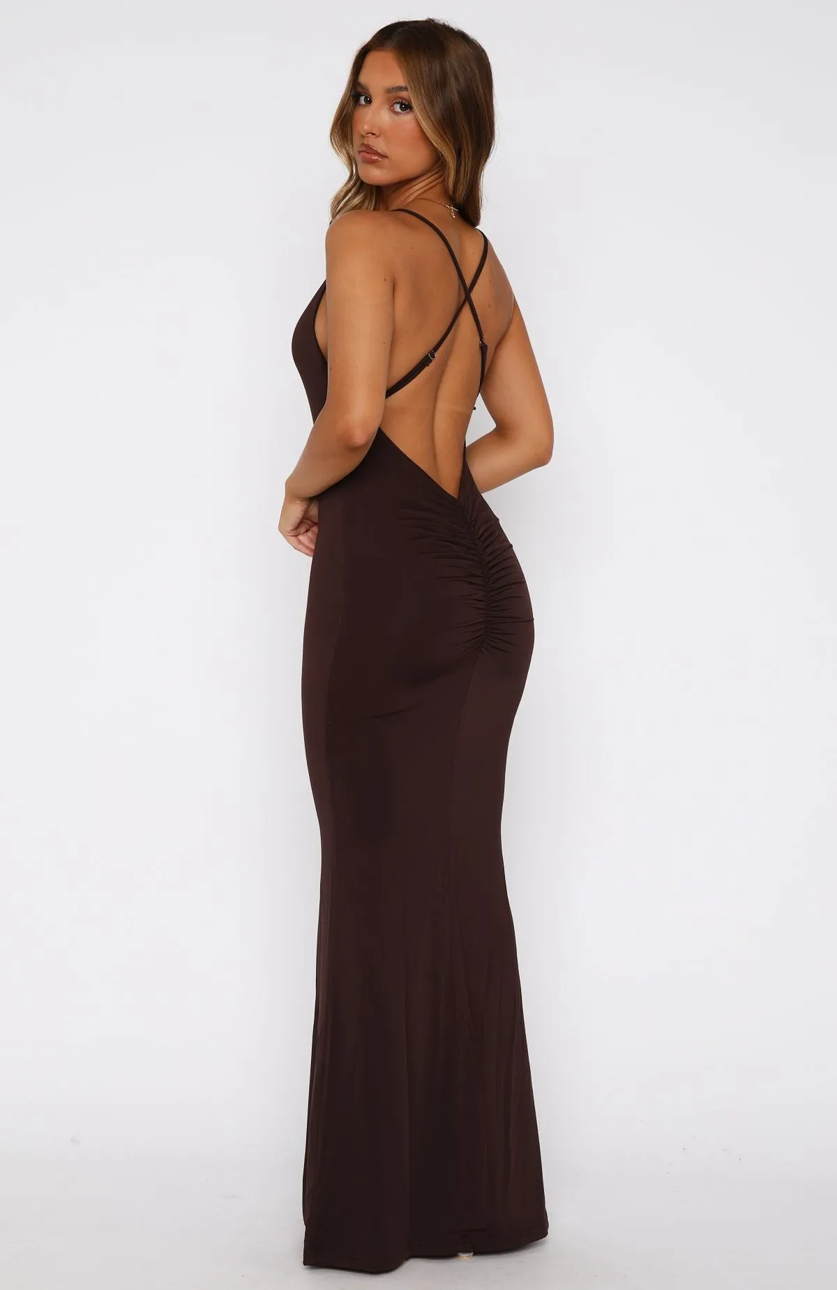 Vacation Vibes Maxi Dress Chocolate Grab Now