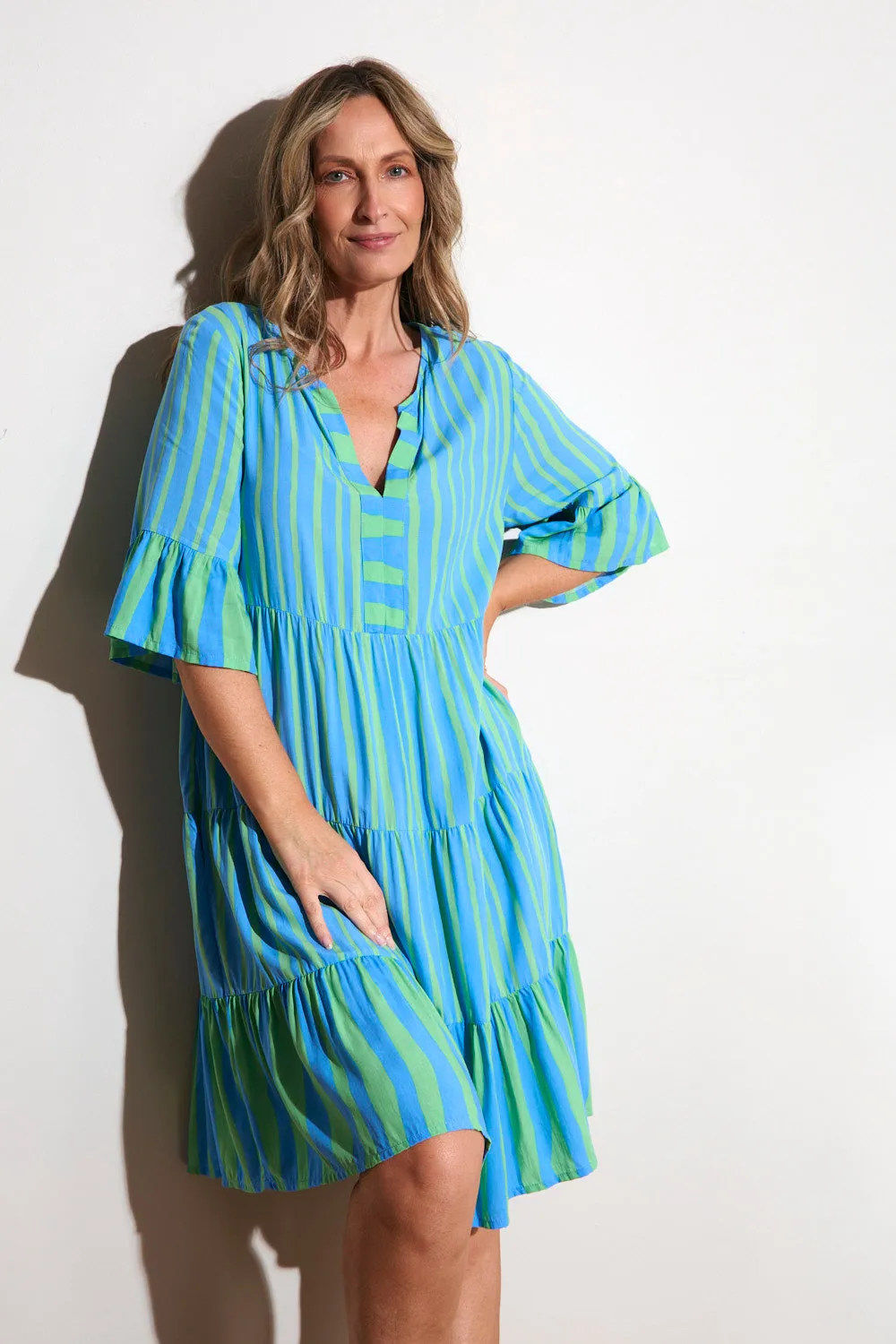 Lounge Fit Scout Tiered Dress in Tropical Spring