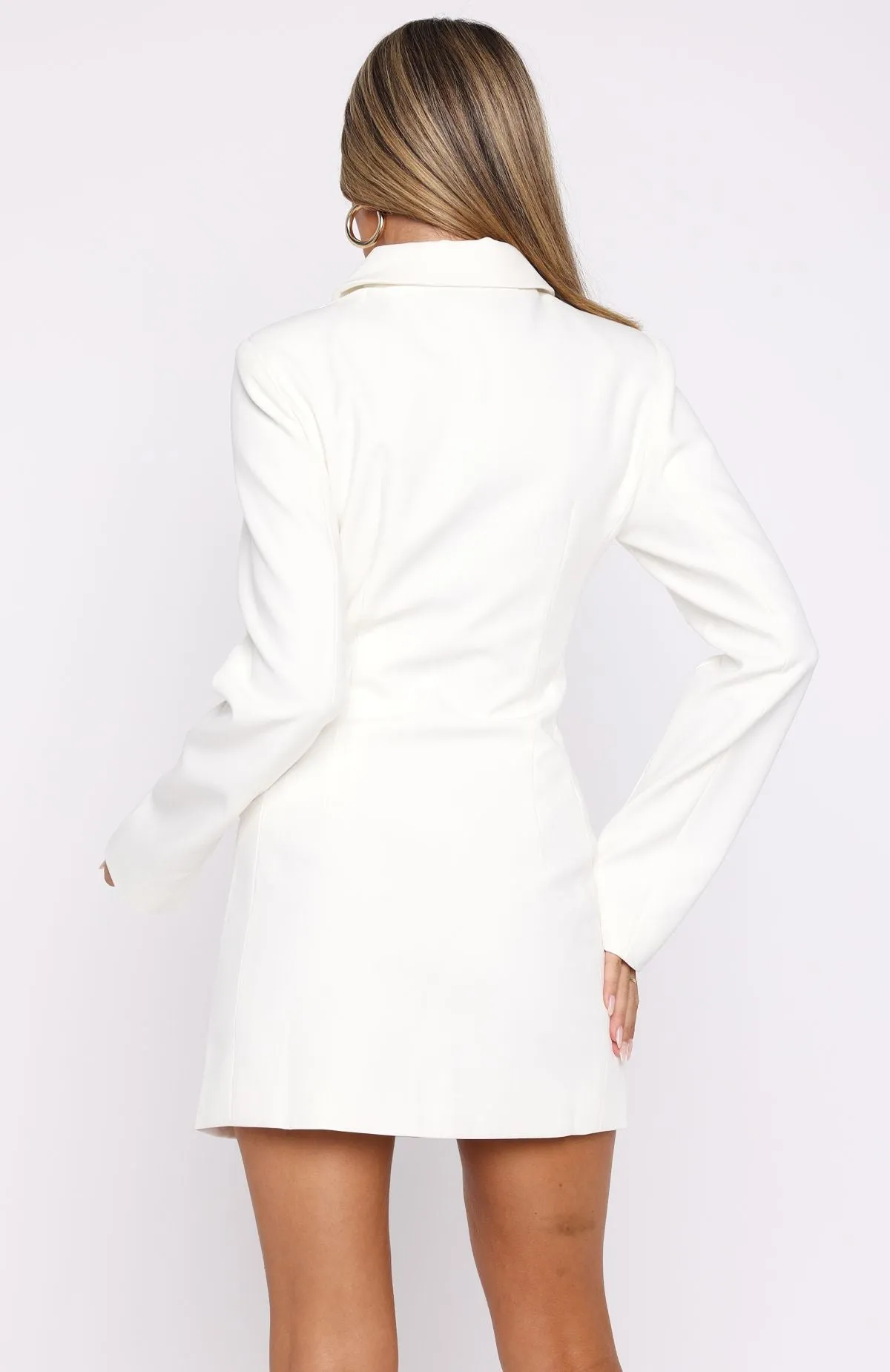 Light Shape Alpha Femme Long Sleeve Mini Dress White