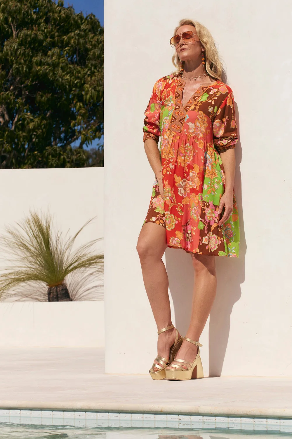 Elegant Fabric Minimalist Style Scout Tiered Dress in Petra