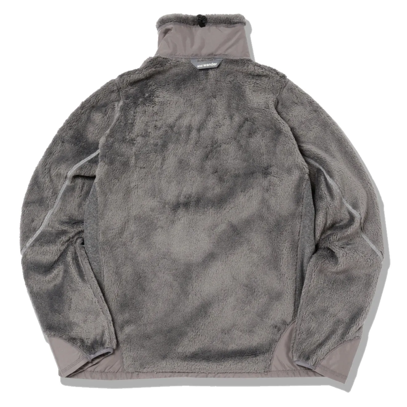 Overlock Stitching Cool Commute And Wander High Loft Fleece Jacket Dark Gray
