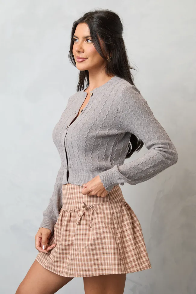 Aniston Grey Scallop Detail Cardigan NonChafe Beach Ready