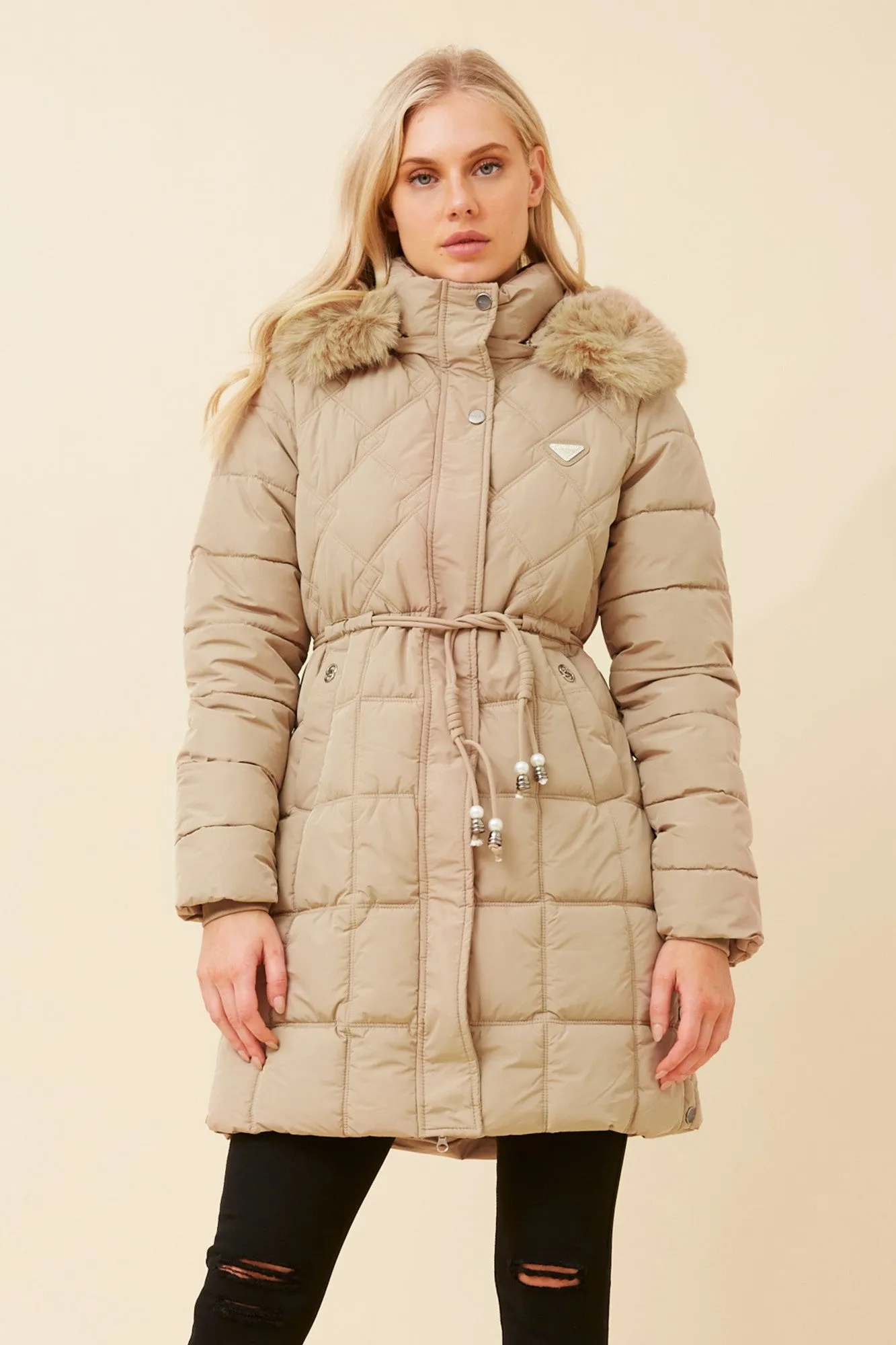 ANOUK FUR TRIM PUFFER COAT MoistureWickingTechnology WindproofDesign