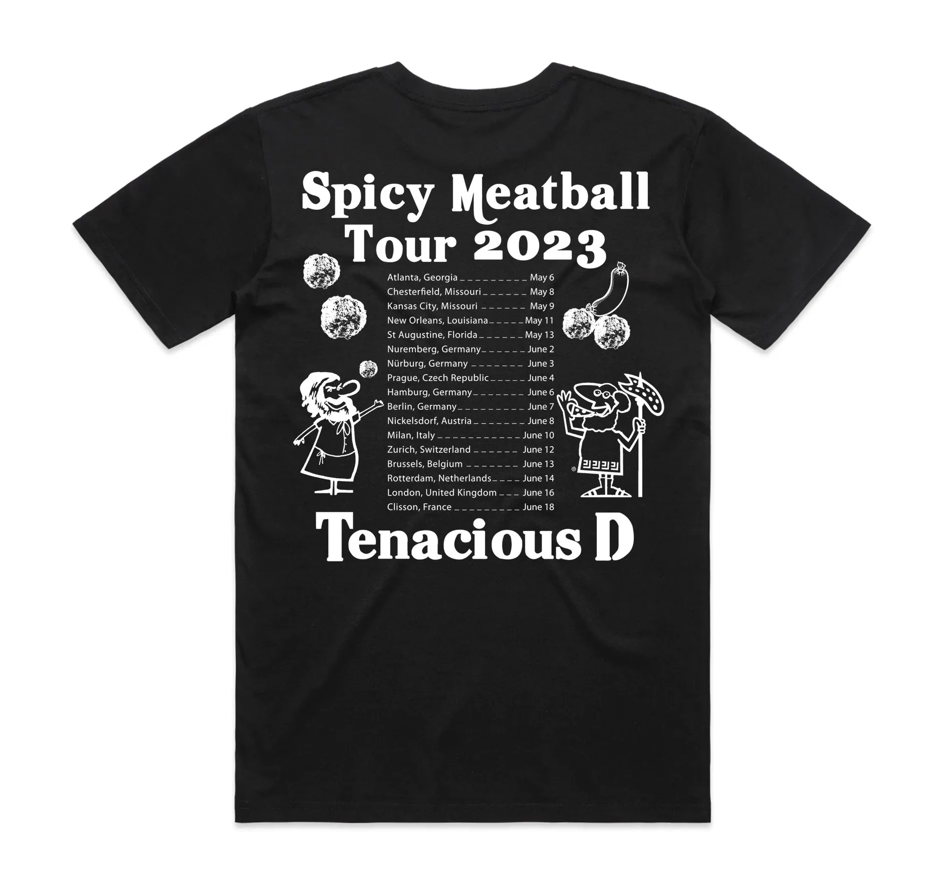 Spicy Meatball Tour 2023 T-Shirt Large Trendy Vibes