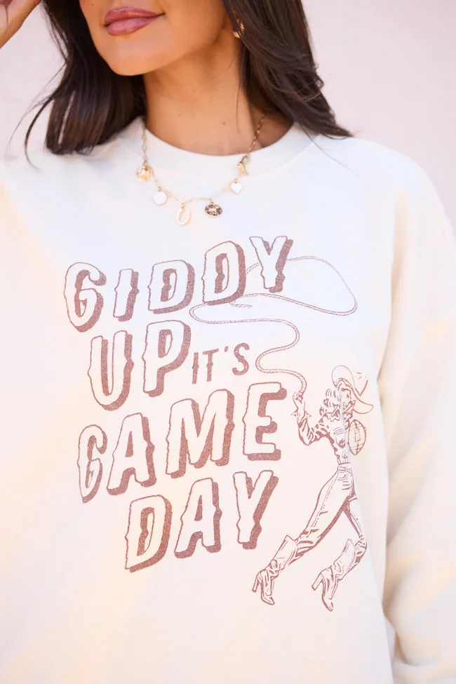 Stylish accessories Giddy Up Game Day Cream Graphic Sweatshirt