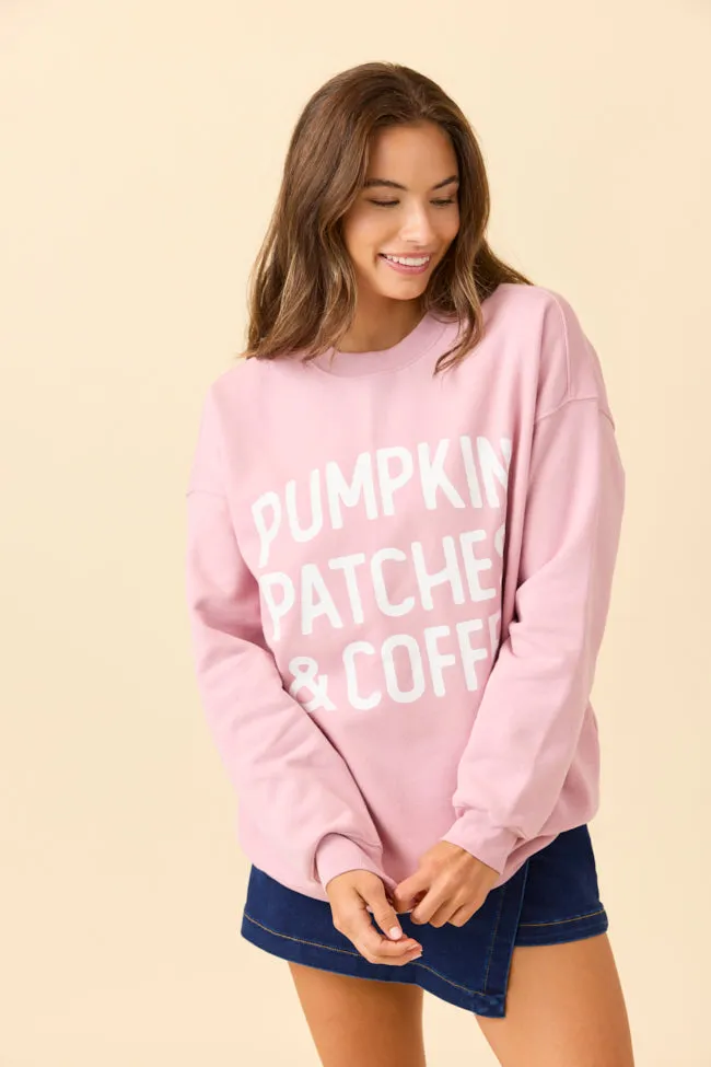 Pumpkin Patches & Coffee Mauve Graphic Sweatshirt ShapeRetentionCloth
