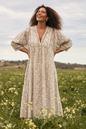 Cairo Billow Sleeve Dress in Savanna Trend Glow