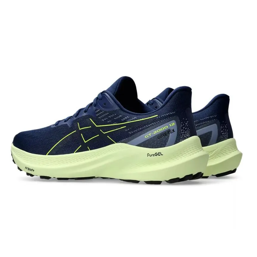 Asics Mens Trainer GT-2000 12 GTX Blue Expanse/Safety Yellow Seam Free Inner Sleeve