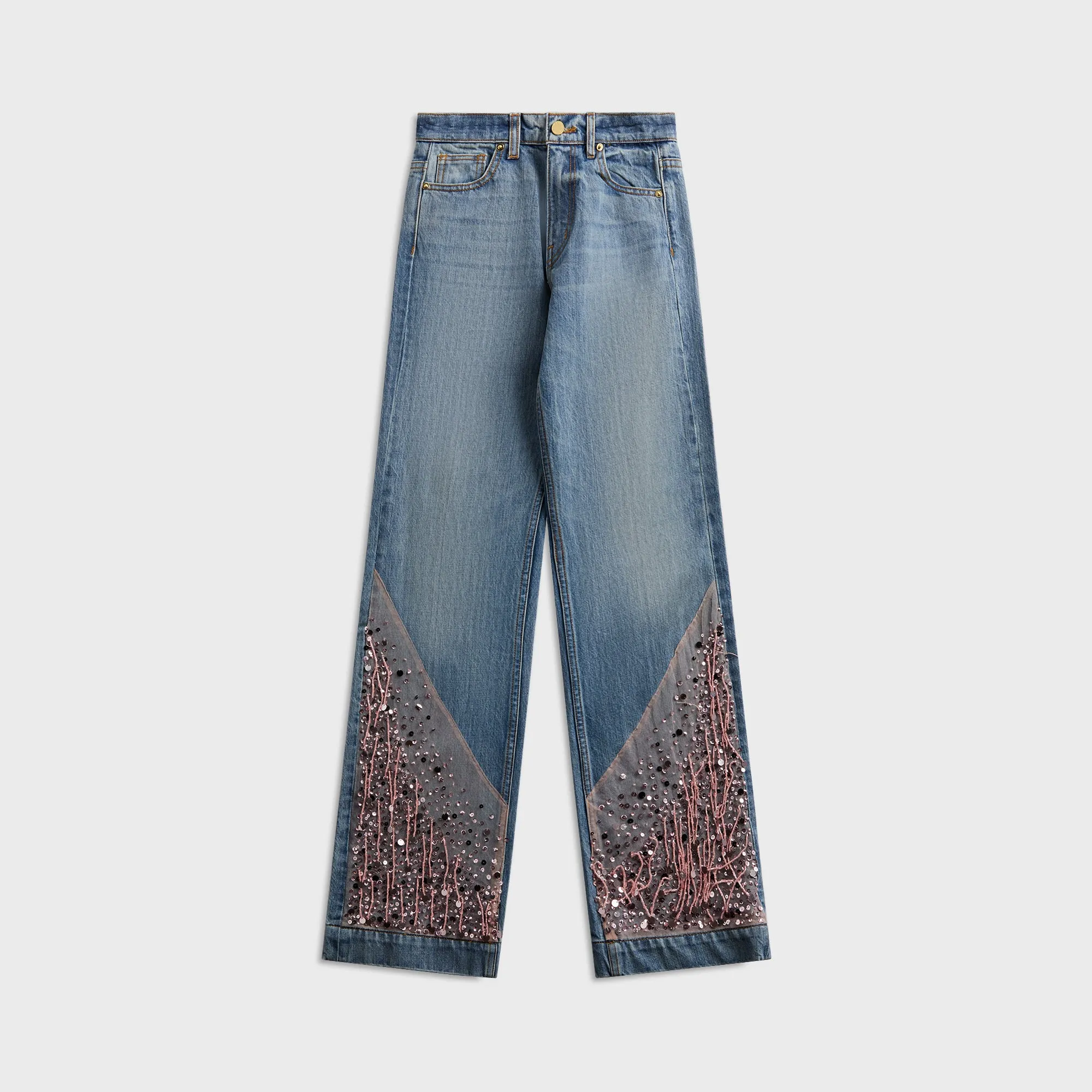 Asta Resort Helena Hand Beaded Jean - Bon Bon Pink Season Ready Sustainable Denim Production
