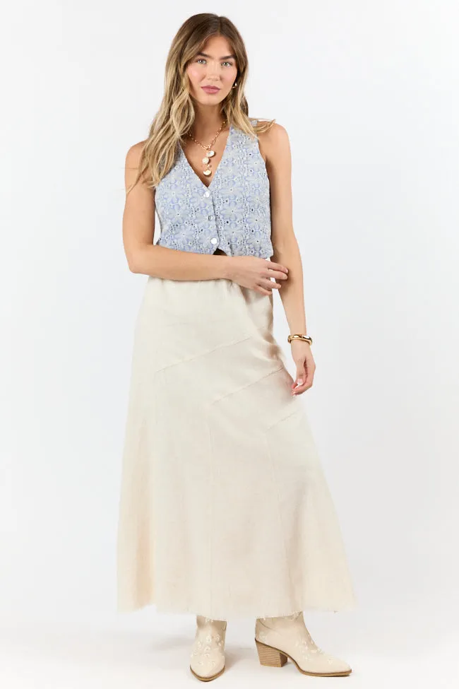 ZeroWasteProduction Boardwalk Sunshine Blue Embroidered Vest Top SALE