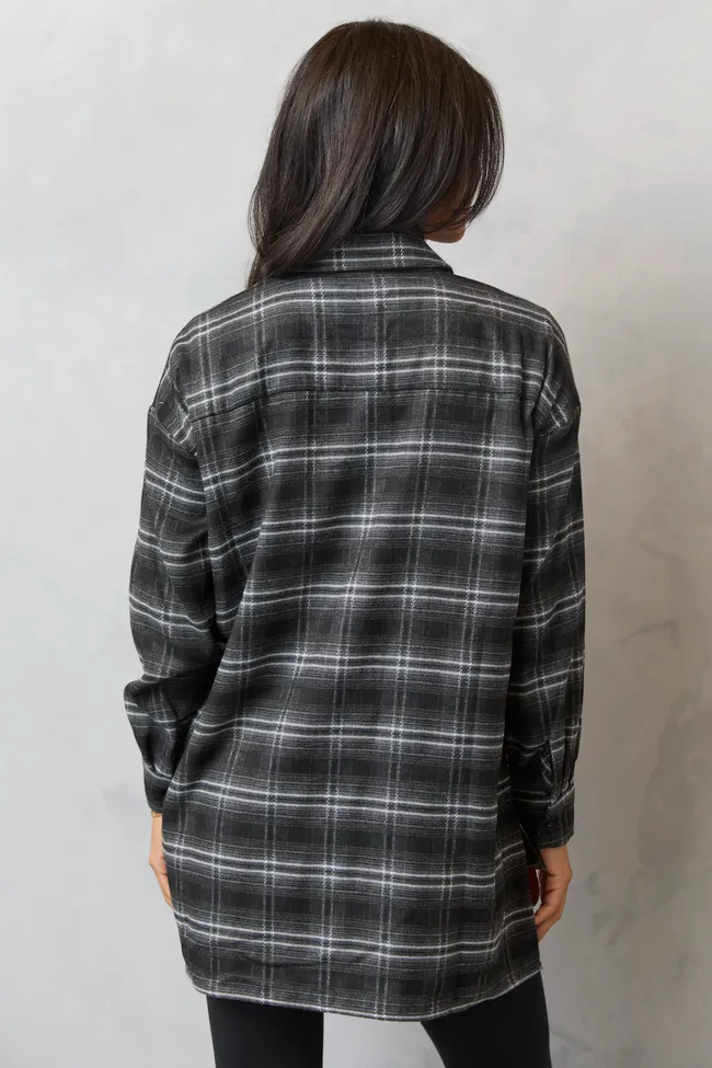 Strong Edge OdorResistant Material Autumn Black Plaid Flannel Top