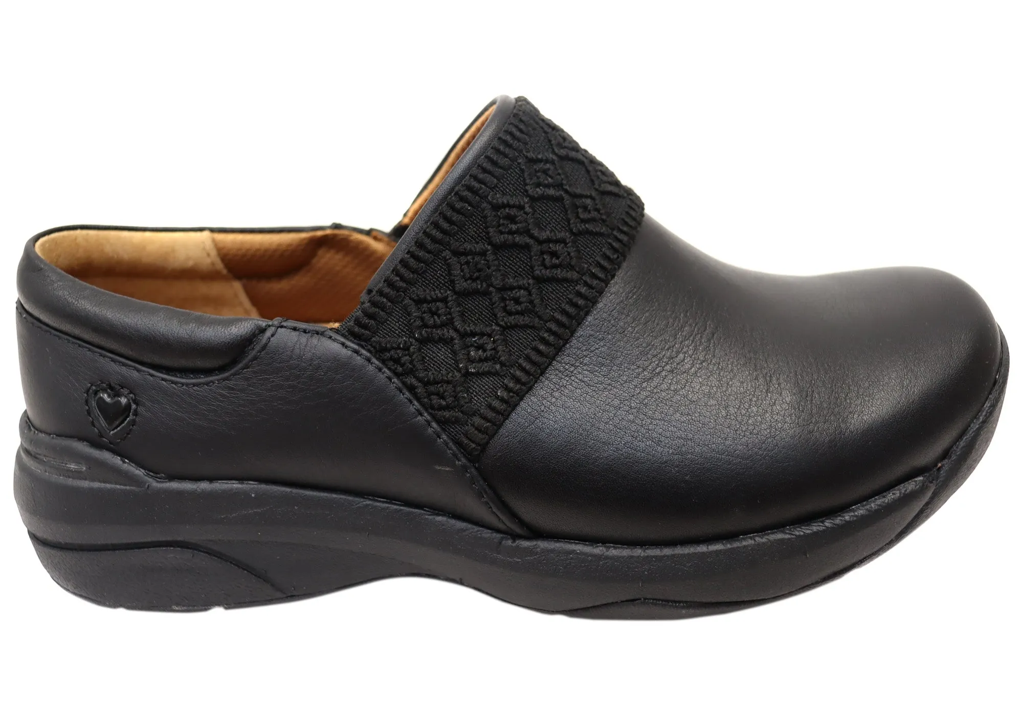 Motion Friendly Nurse Mates Cally Womens Comfortable Wide Fit Leather Slip On Shoes