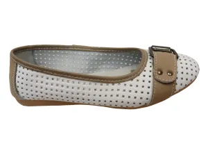 All Day Fit Any Outfit Bellissimo Saxona Womens Soft Leather Comfortable Flats