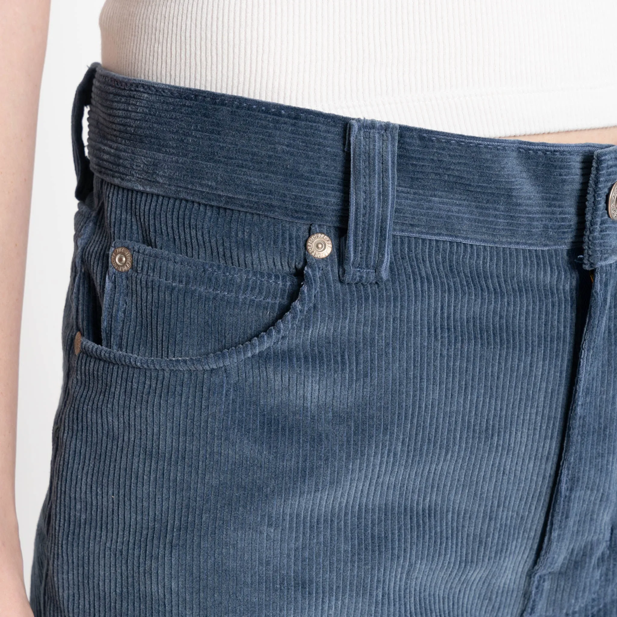 Stretch Road Trip Brunch Outfit Bestie - Organic Faded Corduroy - Indigo