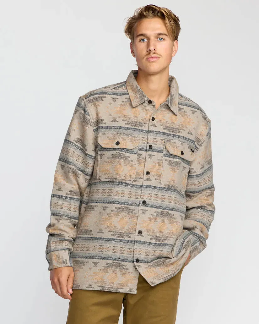 Streetwear Billabong Mens Shirt Offshore Jacquard Long Sleeve Flannel