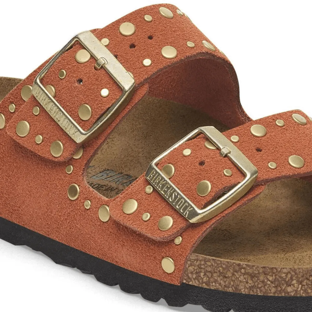 Breath Option Machine washable Birkenstock Women's Arizona Rivets Dark Rust Suede