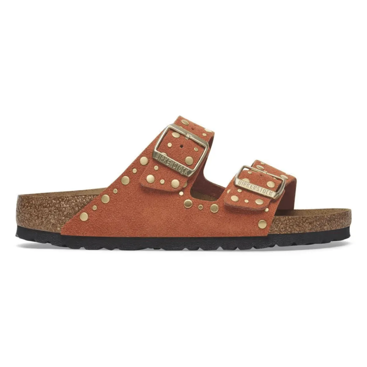 Relaxed Cushion Birkenstock Women's Arizona Rivets Dark Rust Suede