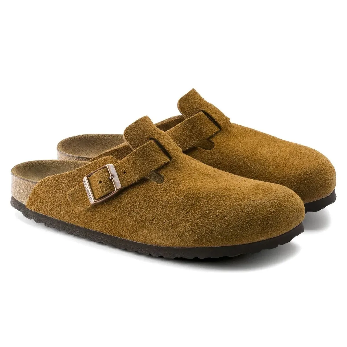 Shine Jog Grab Quick Birkenstock Women's Boston SOFT Footbed Mink Suede