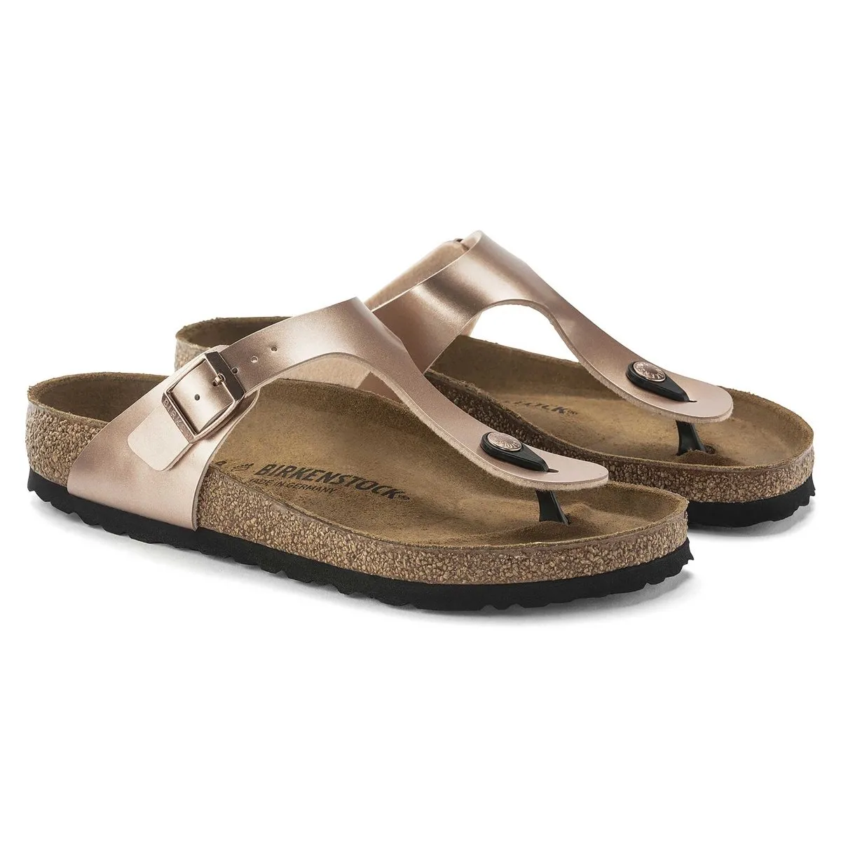 Open Feel All Gender Fit Birkenstock Women's Gizeh Metallic Copper Birko-Flor?