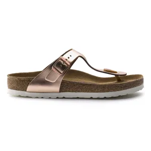 Birkenstock Women's Gizeh SOFT Footbed Copper Metallic Leather Rest Walk