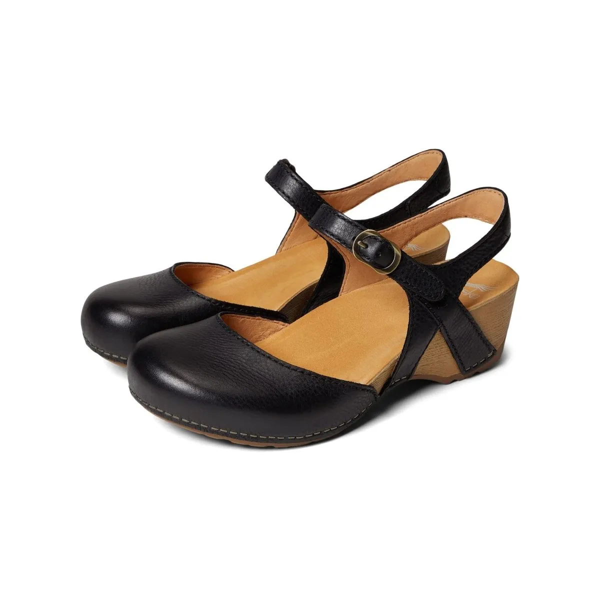 Dansko Women's Tiffani Black Burnished Thick sole Freedom Fit