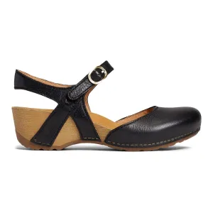 Dansko Women's Tiffani Black Burnished Natural motion Bush Path