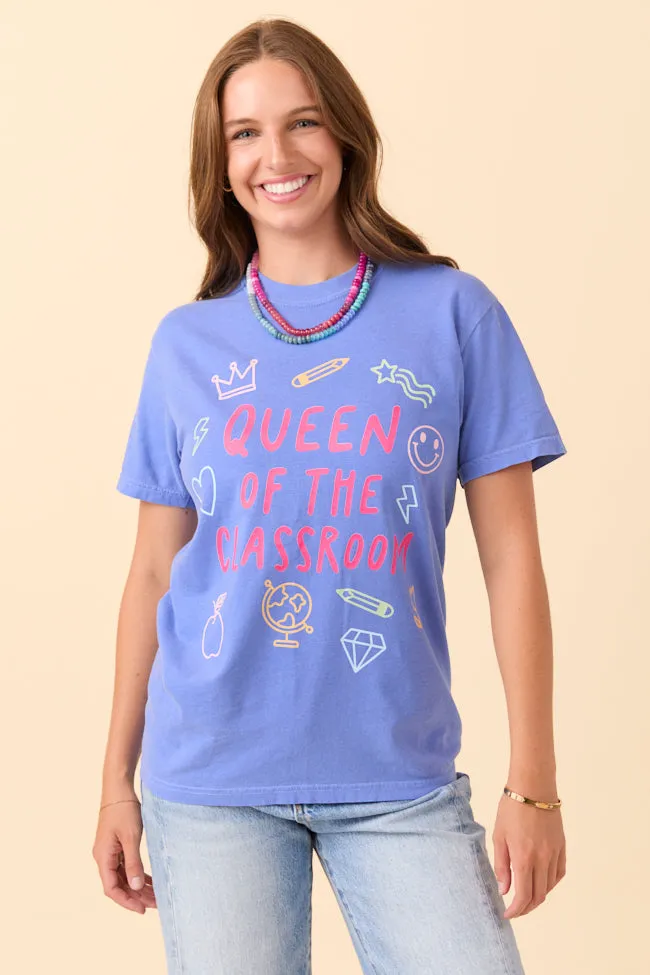 Queen Of The Classroom Blue Graphic Tee Trendy Sweatpants