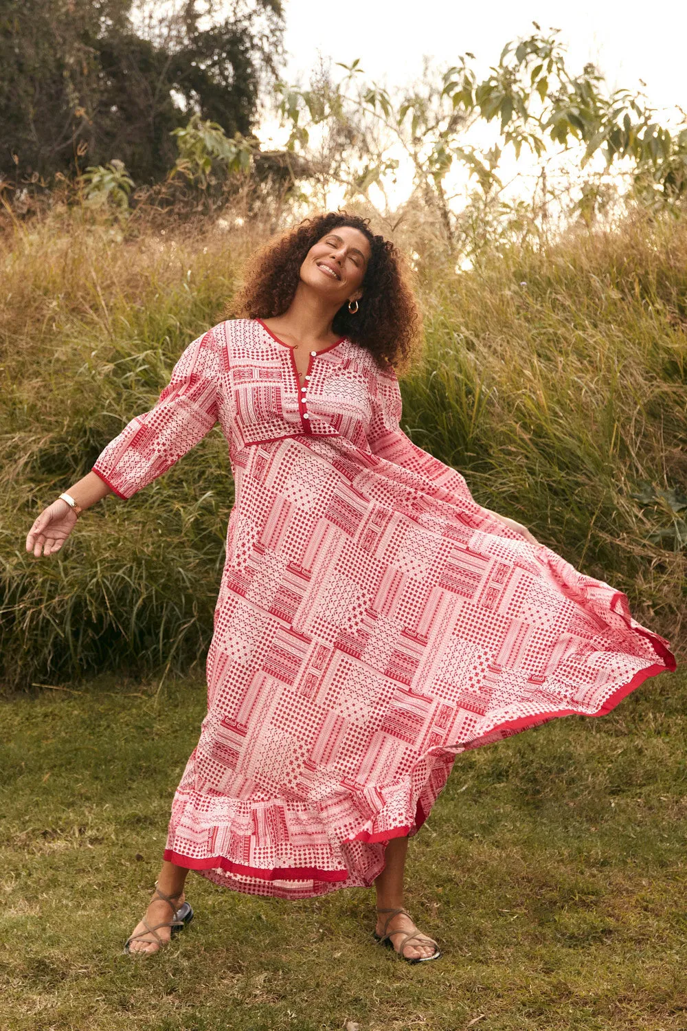 Bonnie Umbrella Dress in Sienna soft look