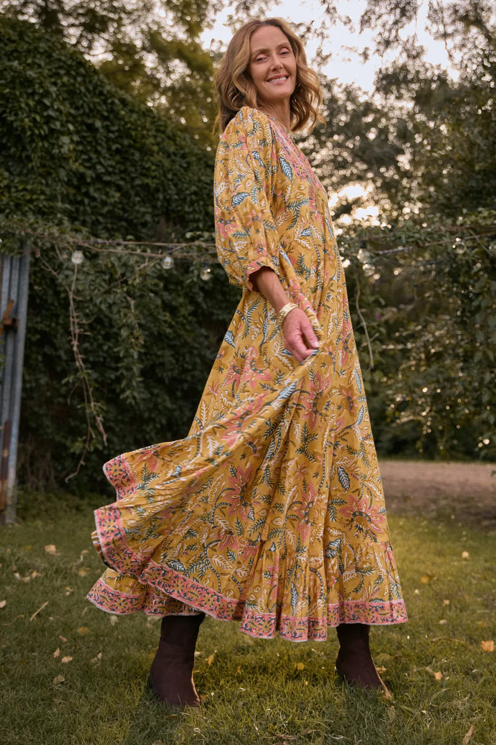 Countryside-Style Bonnie Umbrella Dress in Sunshine