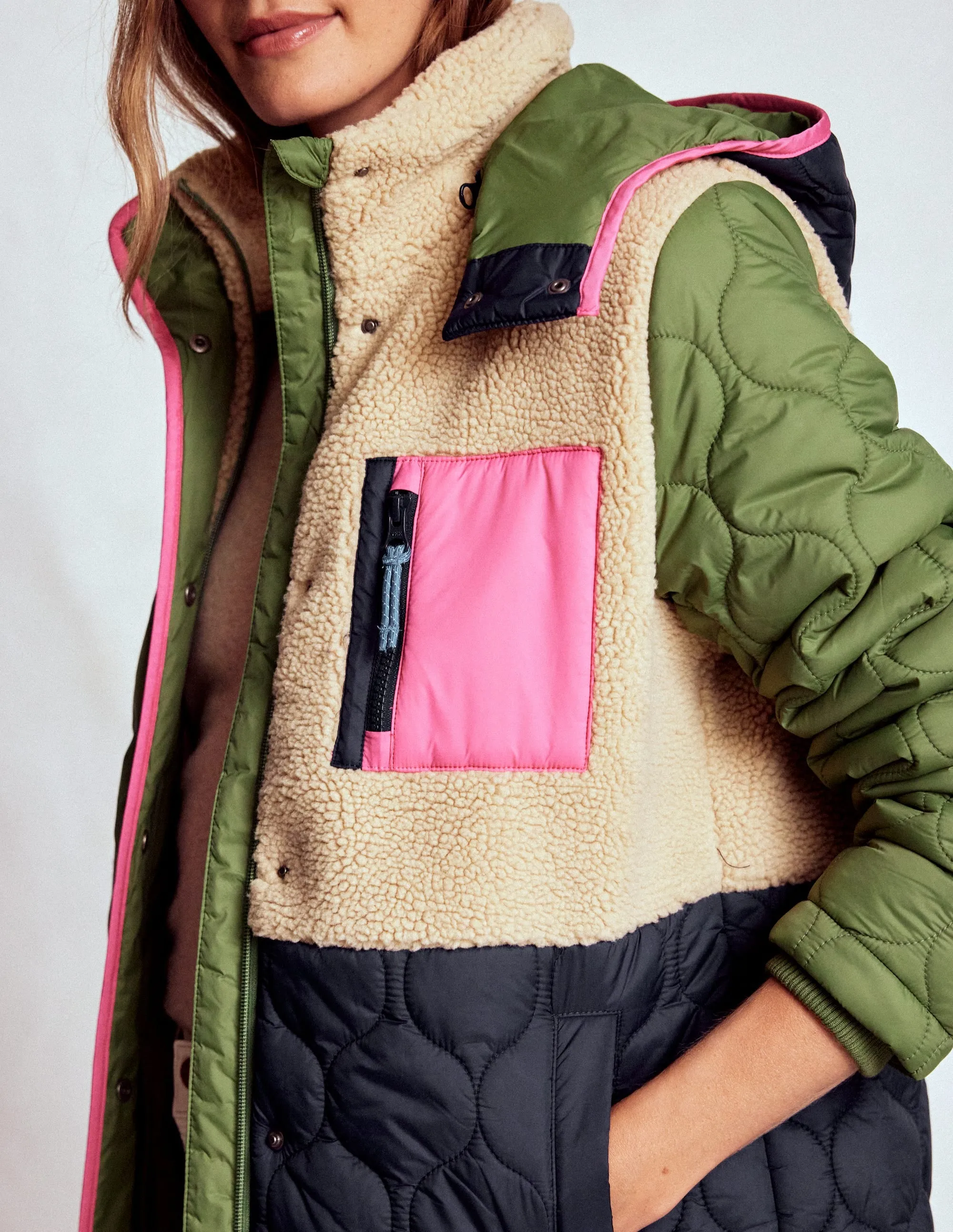 ErgonomicFit Borg Mix Coat-Multi Borg