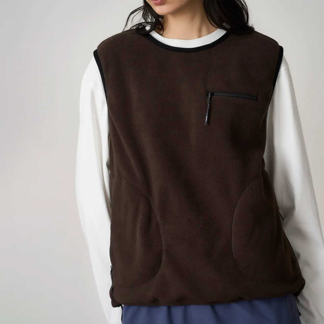 Gramicci Womens Thermal Fleece Pullover Tobacco Flexible Cuff Wind Block