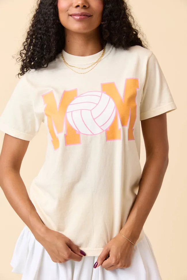 Mom Block Volleyball Ivory Graphic Tee Everyday Comfort