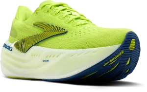 Brooks Mens Trainer Glycerin Max Lime/Navy Peony/White Blown Rubber Treads Supination correction